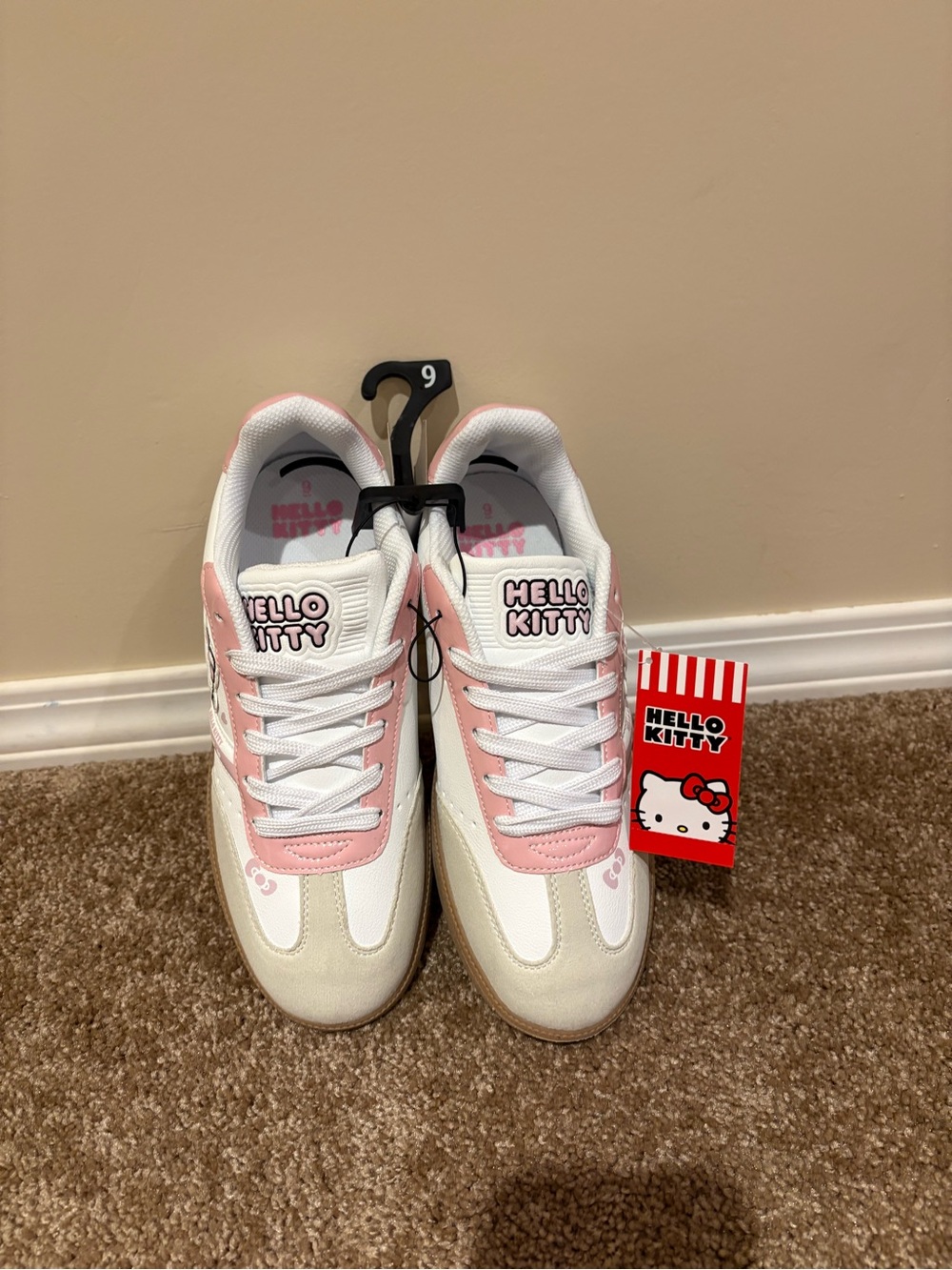Hello Kitty White and Light Pink Women’s Sneakers Size 9